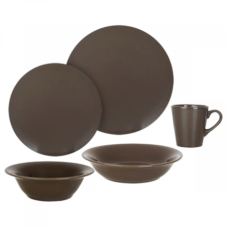 Kütahya Porcelain 30 Piece Dinner Set For 6 Persons -Brown