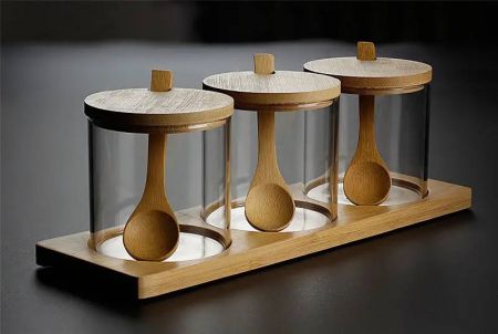 Spices Round Set with stand & spoons