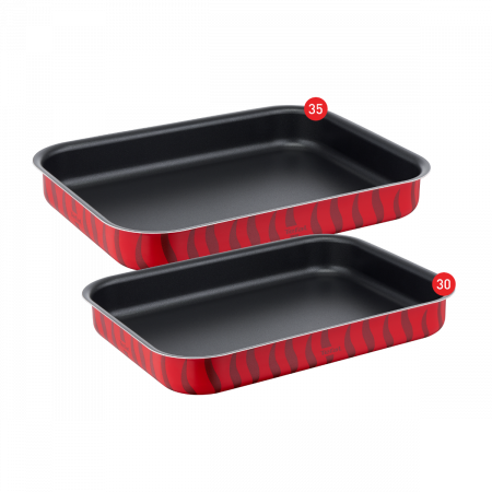 Tefal Tempo Flame Rectangular Oven Tray Set , Size 30,35