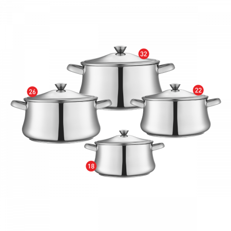 Zahran Stainless Steel Classic Stewpot Set - 18,22,26,32