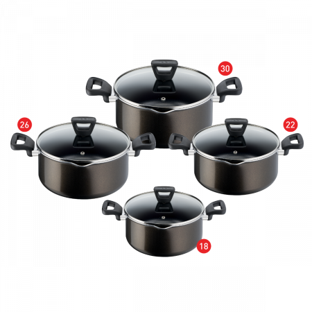 Tefal XL Intense Stewpot Set With Glass Lid 18,22,26,30