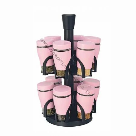 Spices Set with Stand 13 PCS - Pink