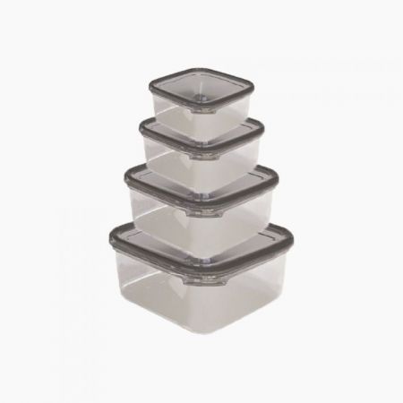 AKSA / Plastic ( Mono Square Food Container 4 PCS )