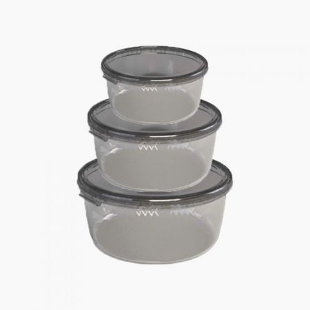 AKSA / Plastic ( Mono Round Food Container 3 PCS )