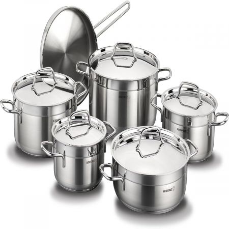Korkmaz Stainless Steel Alfa Plus Set ,11 Pieces