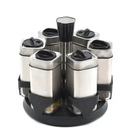 Spices Stainless Steel  Square set with stand 13 PCS